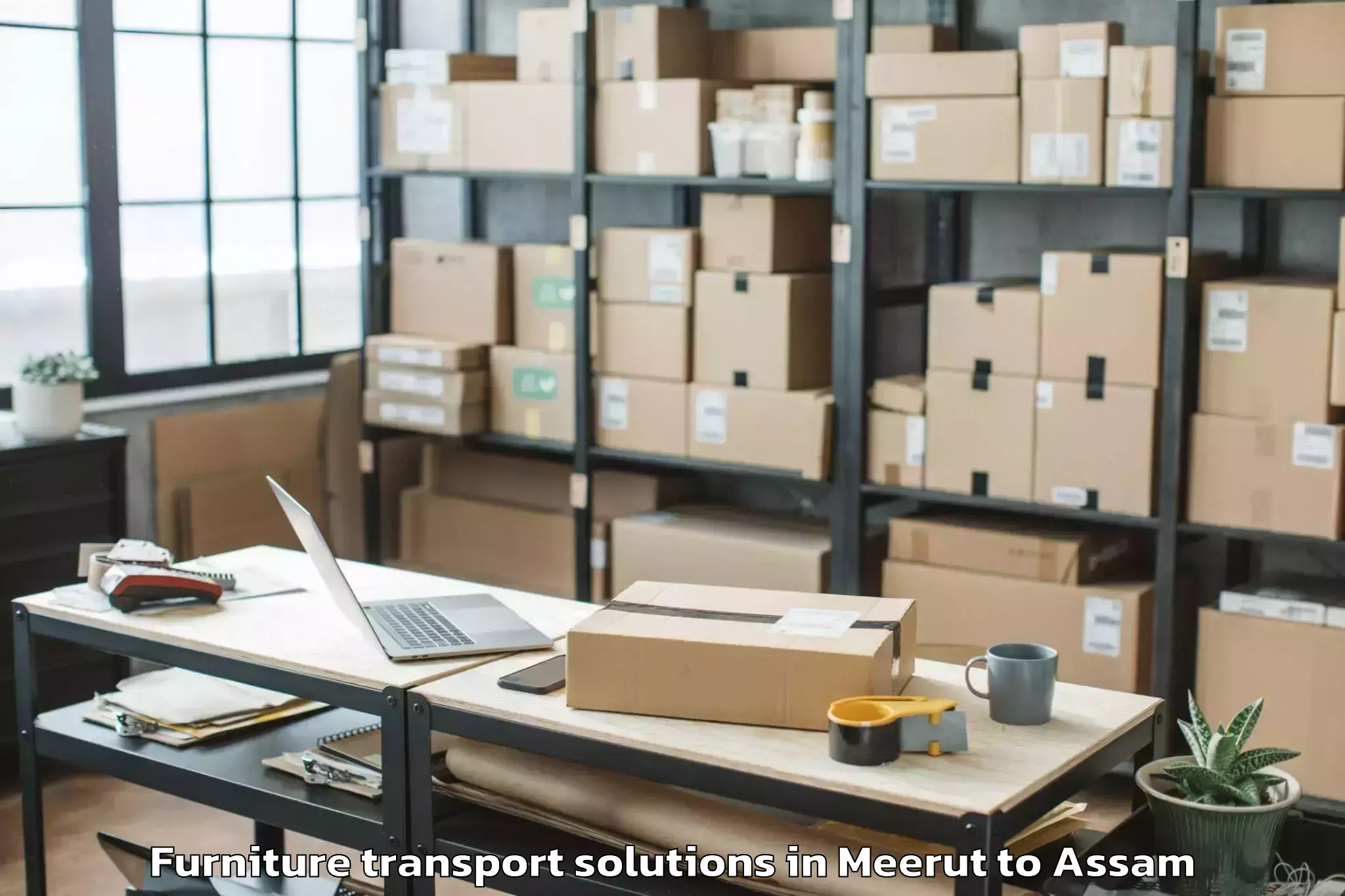 Book Meerut to Diphu Furniture Transport Solutions Online